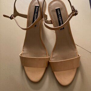 Karl Lagerfeld Paris  - size 10  tan kitten heel sandals